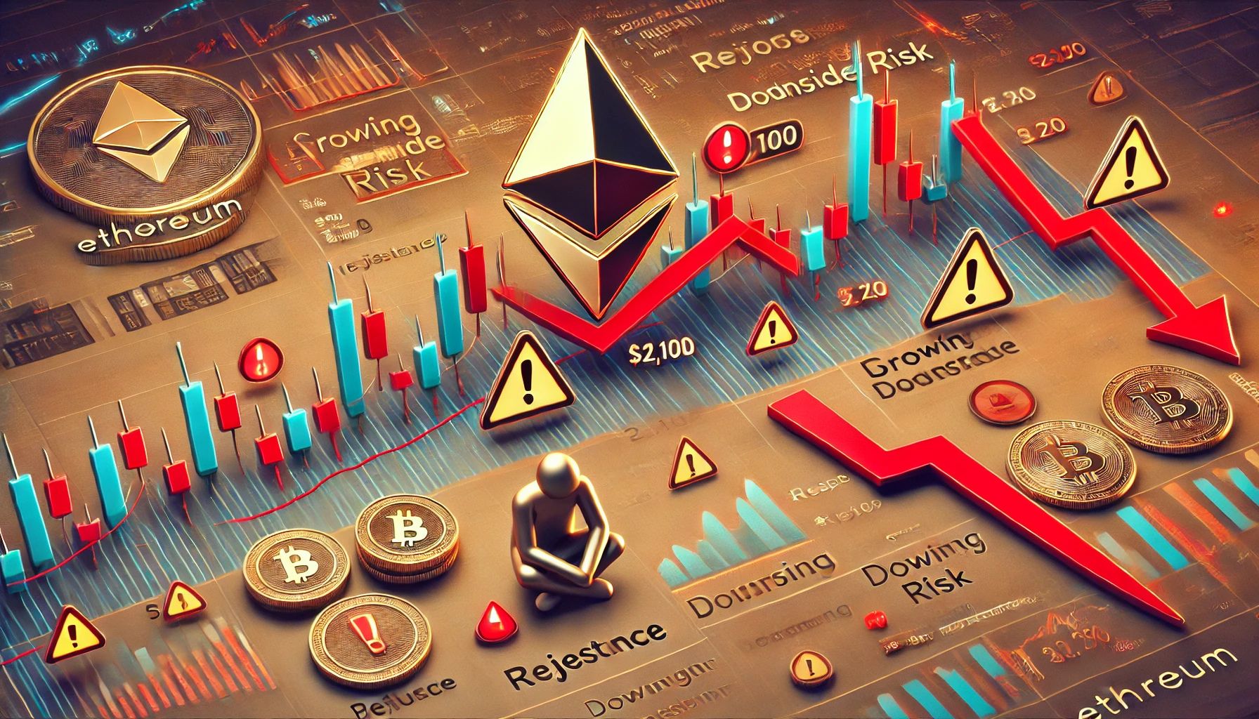 Ethereum Stalls at ,100 Resistance: Downside Risks Rise